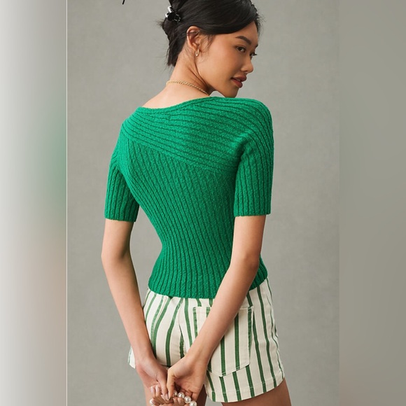 Maeve Ribbed Sweater Tee S - Picture 2 of 4